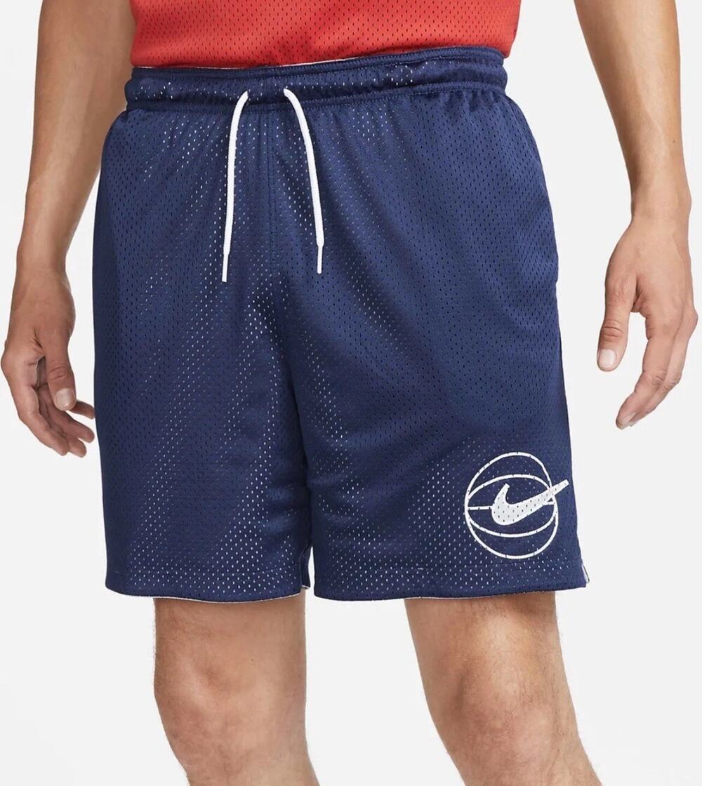Nike Reversible Practice Basketball Shorts Men’s Size Small Blue Gray FN0671-077